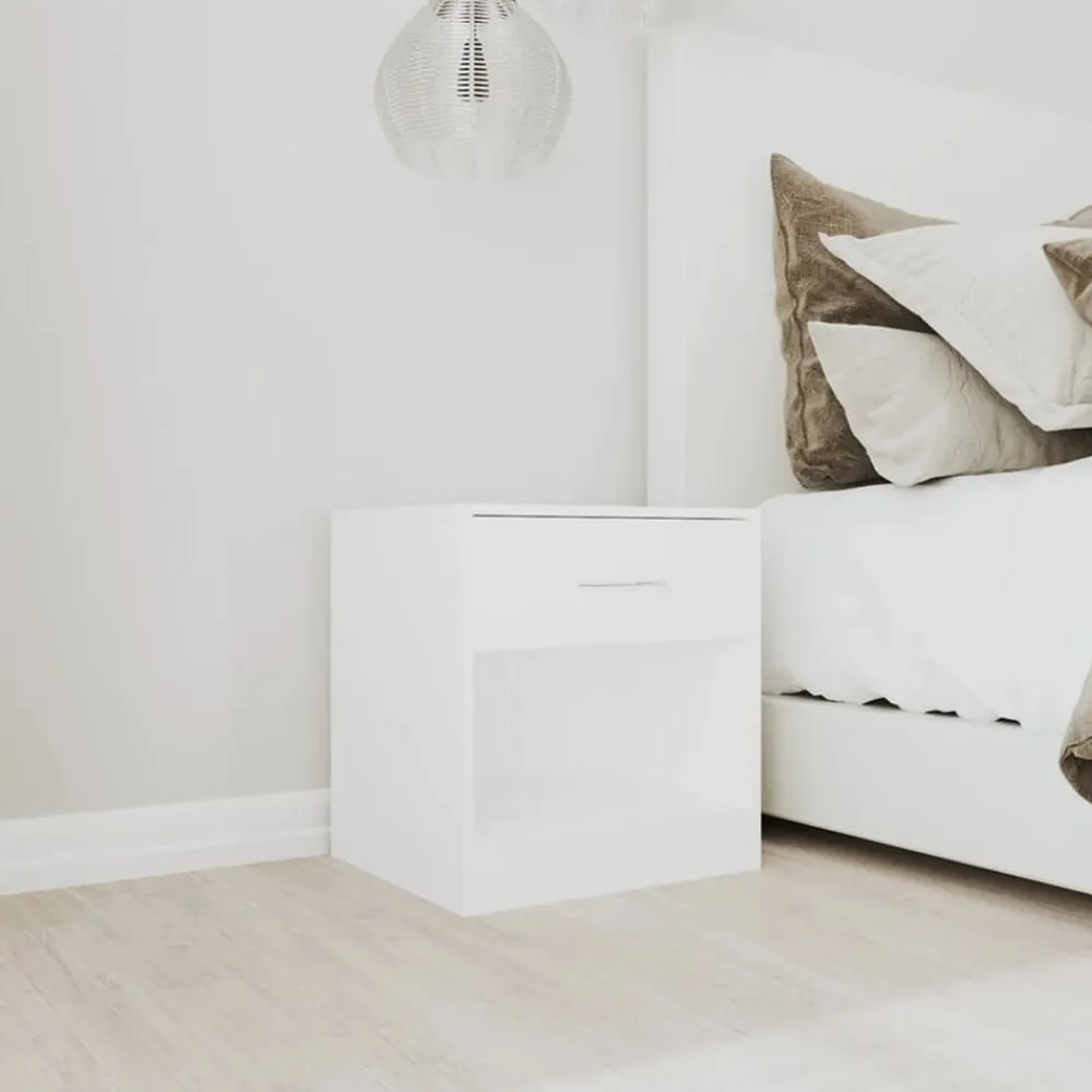 vidaXL Mesitas de noche con cajón 2 unidades blancas Blanco Best
