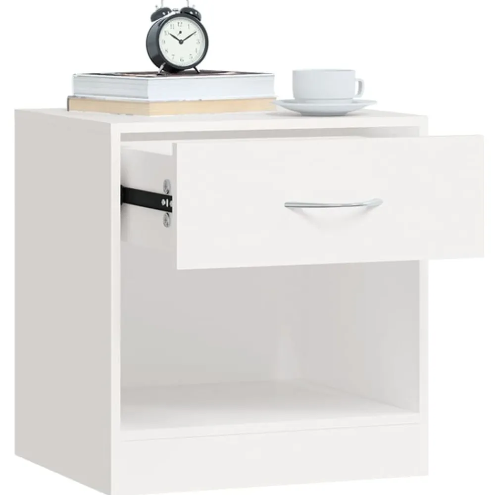 vidaXL Mesitas de noche con cajón 2 unidades blancas Blanco Best