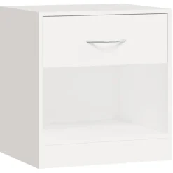 vidaXL Mesitas de noche con cajón 2 unidades blancas Blanco Best