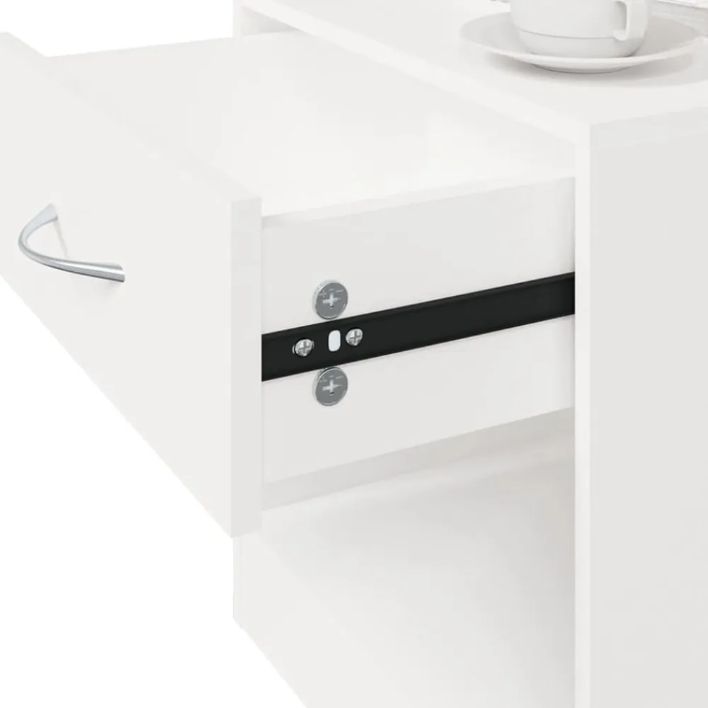 vidaXL Mesitas de noche con cajón 2 unidades blancas Blanco Best