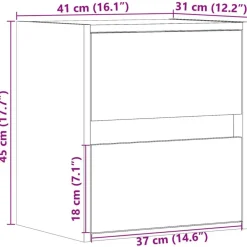 vidaXL Mesas-Mesitas de noche de pared con luces LED 2 unidades