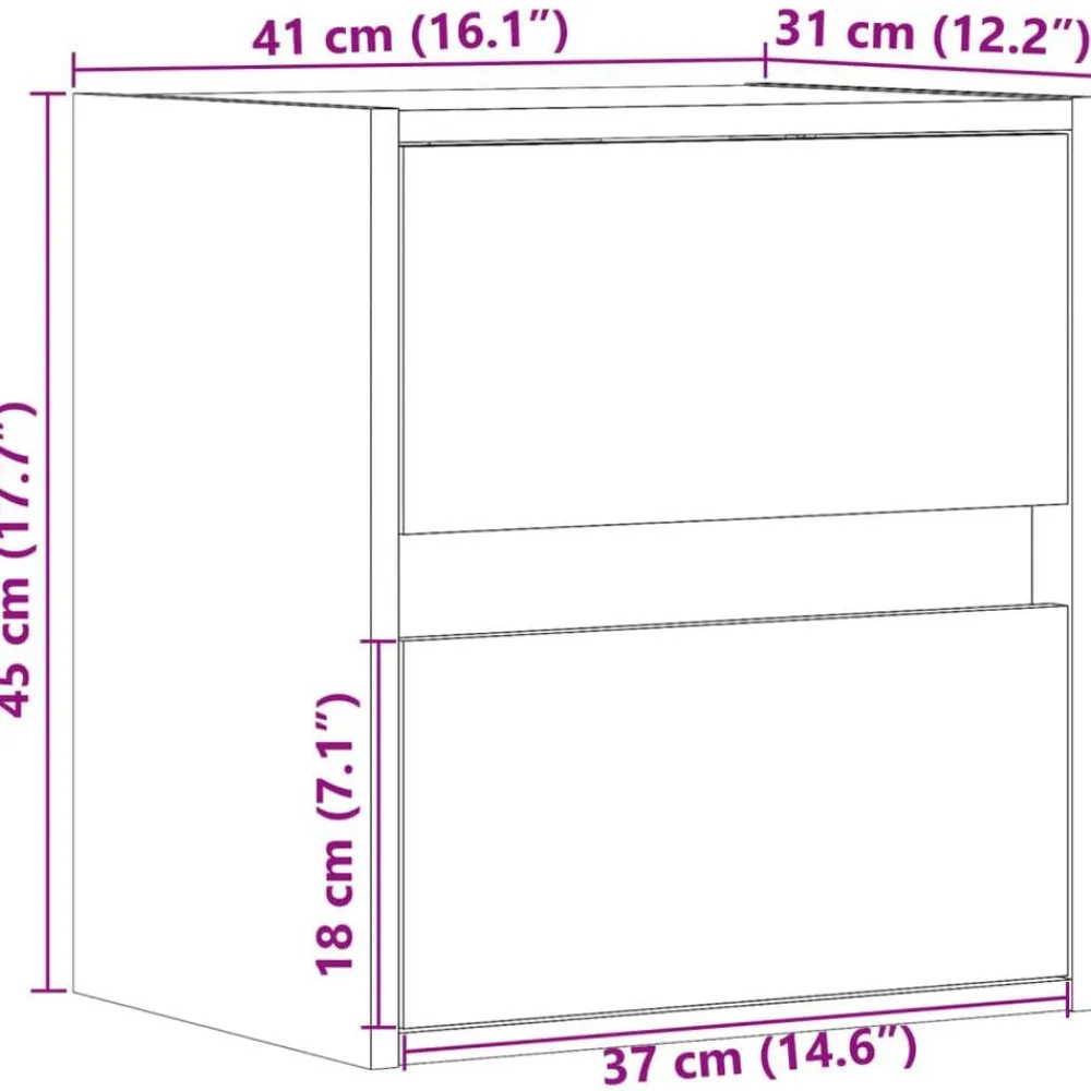 vidaXL Mesas-Mesitas de noche de pared con luces LED 2 unidades