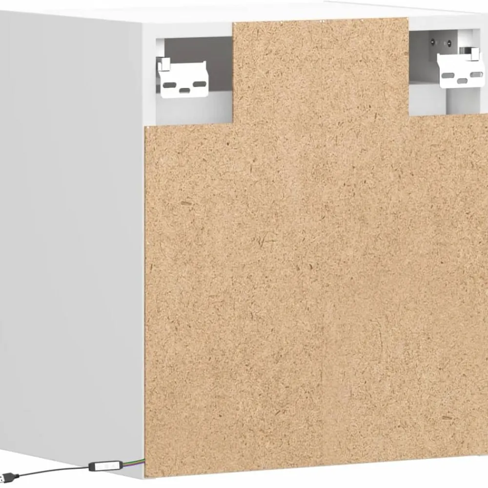 vidaXL Mesas-Mesitas de noche de pared con luces LED 2 unidades