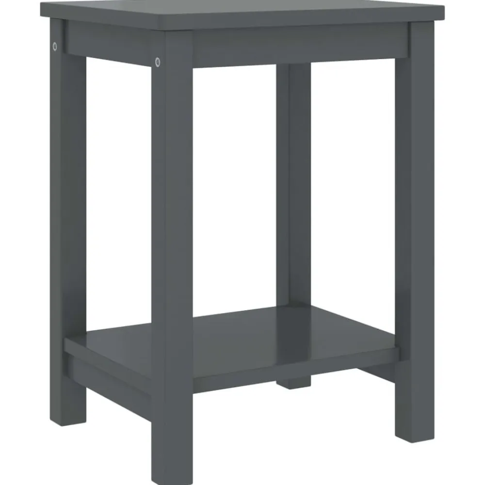 vidaXL Mesitas de noche madera maciza de pino 35x30x47cm Gris oscuro Clearance