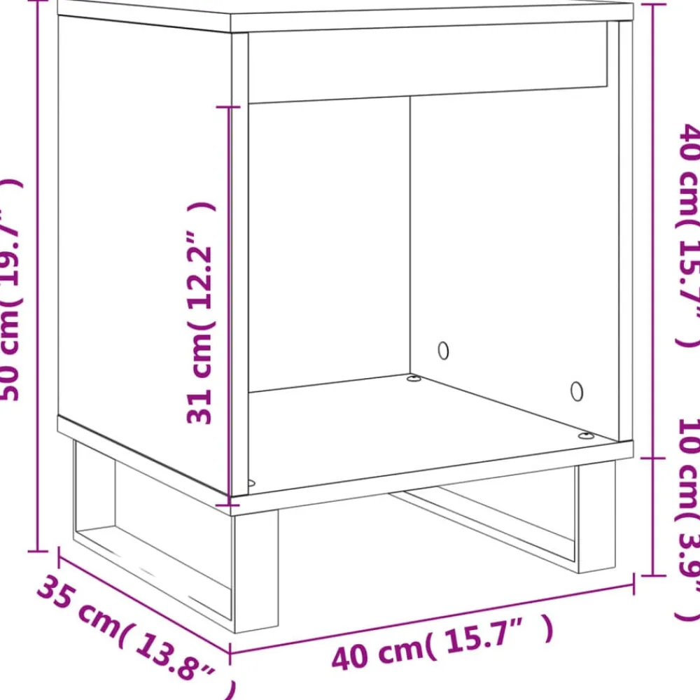 vidaXL Mesas-Mesitas noche 2 uds madera ingeniería 40x35x50 cm