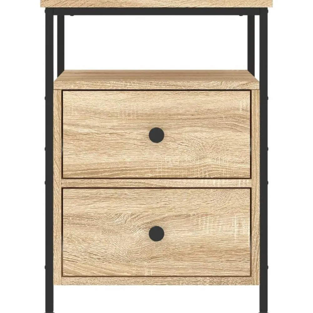 vidaXL Mesitas noche 2 uds madera ingeniería 44x45x60 cm Roble Sonoma Best
