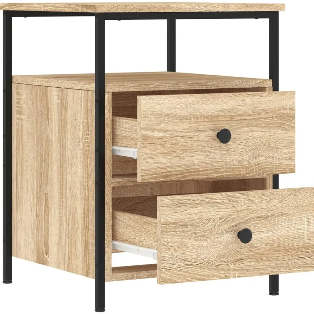 vidaXL Mesitas noche 2 uds madera ingeniería 44x45x60 cm Roble Sonoma Best
