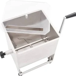vidaXL Mezcladora de carne con caja engranajes acero inox. plateado Discount