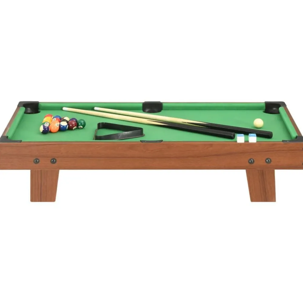 vidaXL Mini mesa de billar marrón y verde 92x52x19 cm Marrón y verde