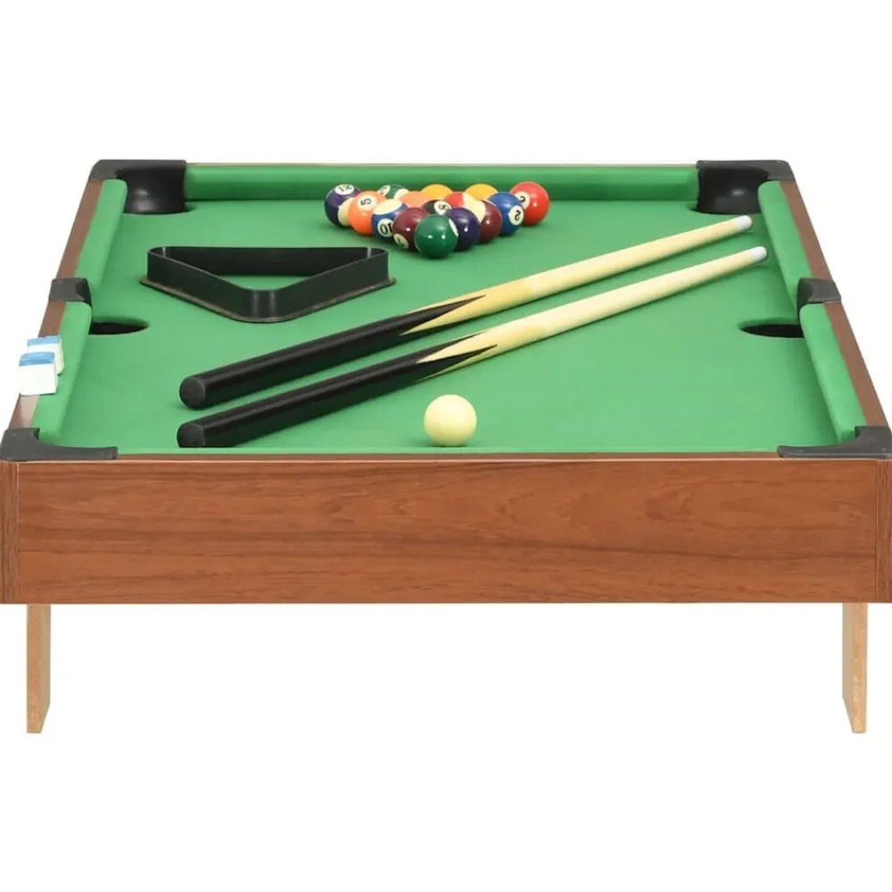 vidaXL Mini mesa de billar marrón y verde 92x52x19 cm Marrón y verde