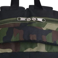 vidaXL Mochila de colegio 40 L negra y Camuflaje Best
