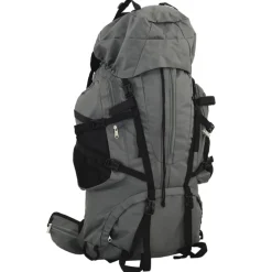 vidaXL Mochila de senderismo tela oxford 60 l Gris