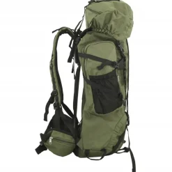 vidaXL Mochila de senderismo tela oxford militar 60 l Verde Discount