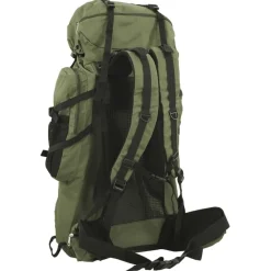 vidaXL Mochila de senderismo tela oxford militar 60 l Verde Discount
