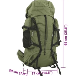 vidaXL Mochila de senderismo tela oxford militar 60 l Verde Discount
