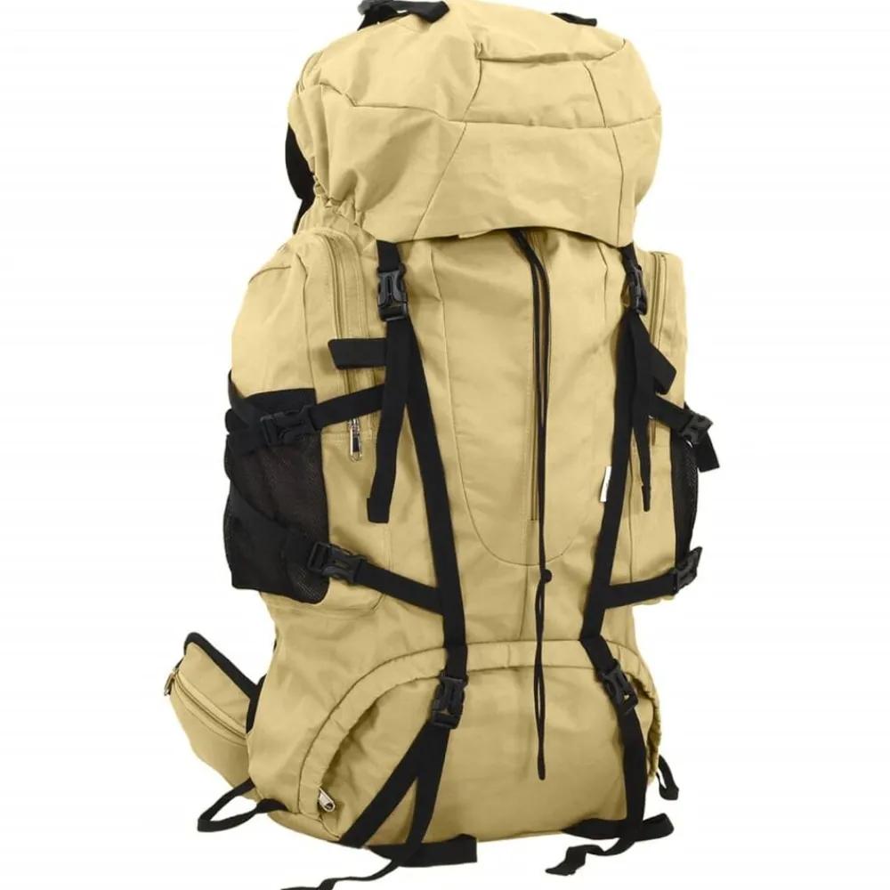 vidaXL Mochila de senderismo tela oxford 60 l Caqui Discount