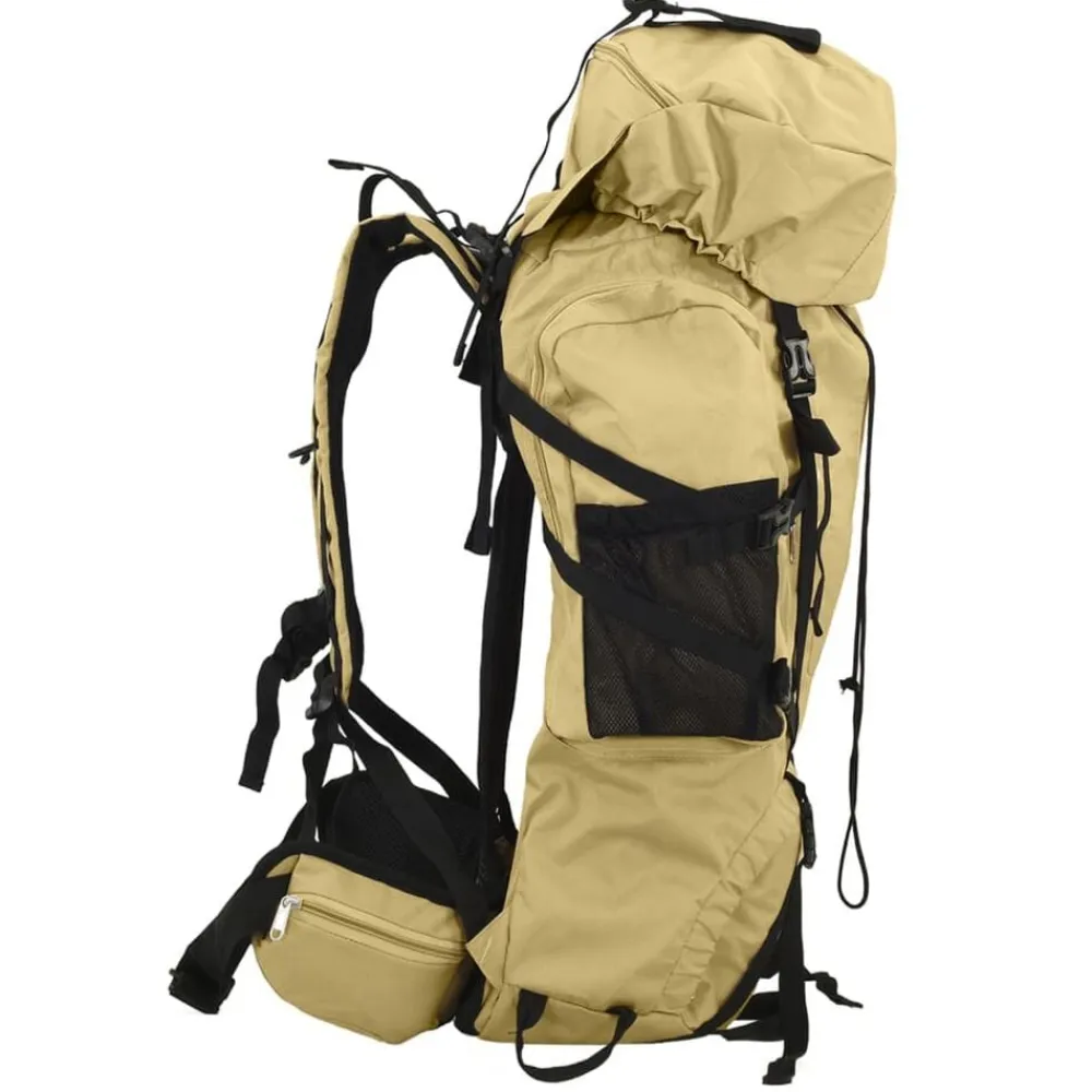 vidaXL Mochila de senderismo tela oxford 60 l Caqui Discount
