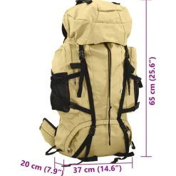 vidaXL Mochila de senderismo tela oxford 60 l Caqui Discount