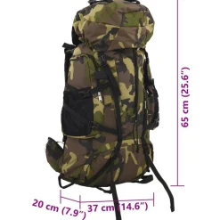 vidaXL Mochila de senderismo tela oxford verde 60 l Camuflaje Sale