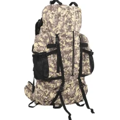 vidaXL Maletas Y Bolsos De Viaje-Mochila de senderismo tela oxford marrón camuflaje 60 l