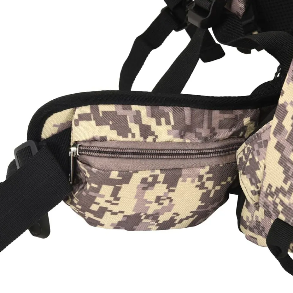 vidaXL Maletas Y Bolsos De Viaje-Mochila de senderismo tela oxford marrón camuflaje 60 l
