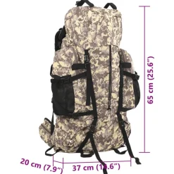 vidaXL Maletas Y Bolsos De Viaje-Mochila de senderismo tela oxford marrón camuflaje 60 l