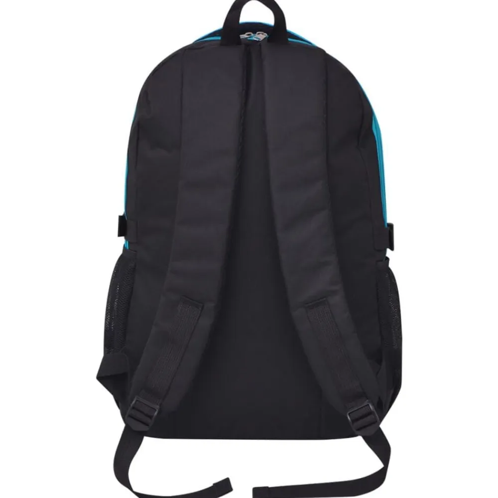 vidaXL Mochila escolar negra y 40 l Azul New
