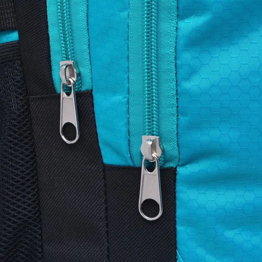 vidaXL Mochila escolar negra y 40 l Azul New