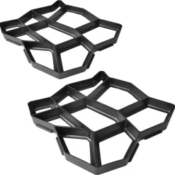 vidaXL Materiales De Construcción-Moldes de pavimento para el jardín 2 unidades 42x42x4 cm