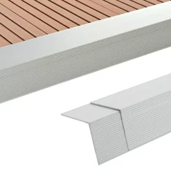 vidaXL Moldura de ángulo de porche aluminio 5 unidades 170 cm Plateado Discount