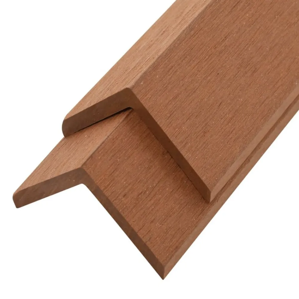 vidaXL Molduras angulares 5 uds WPC marrón claro 170 cm Marrón claro New
