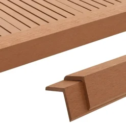 vidaXL Molduras angulares 5 uds WPC marrón claro 170 cm Marr&oacute;n claro New