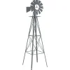 vidaXL Molino de viento Gris 84 x 68 x 245 cm Hierro Online