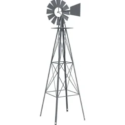 vidaXL Molino de viento Gris 84 x 68 x 245 cm Hierro Online