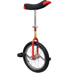 vidaXL Monociclo ajustable 16 pulgadas Rojo New