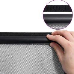 vidaXL Mosquitera de puerta cortina malla poliéster negro 100x220 cm New