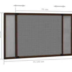 vidaXL Mosquitera extensible para ventanas marrón (75-143)x50 cm Marrón Hot