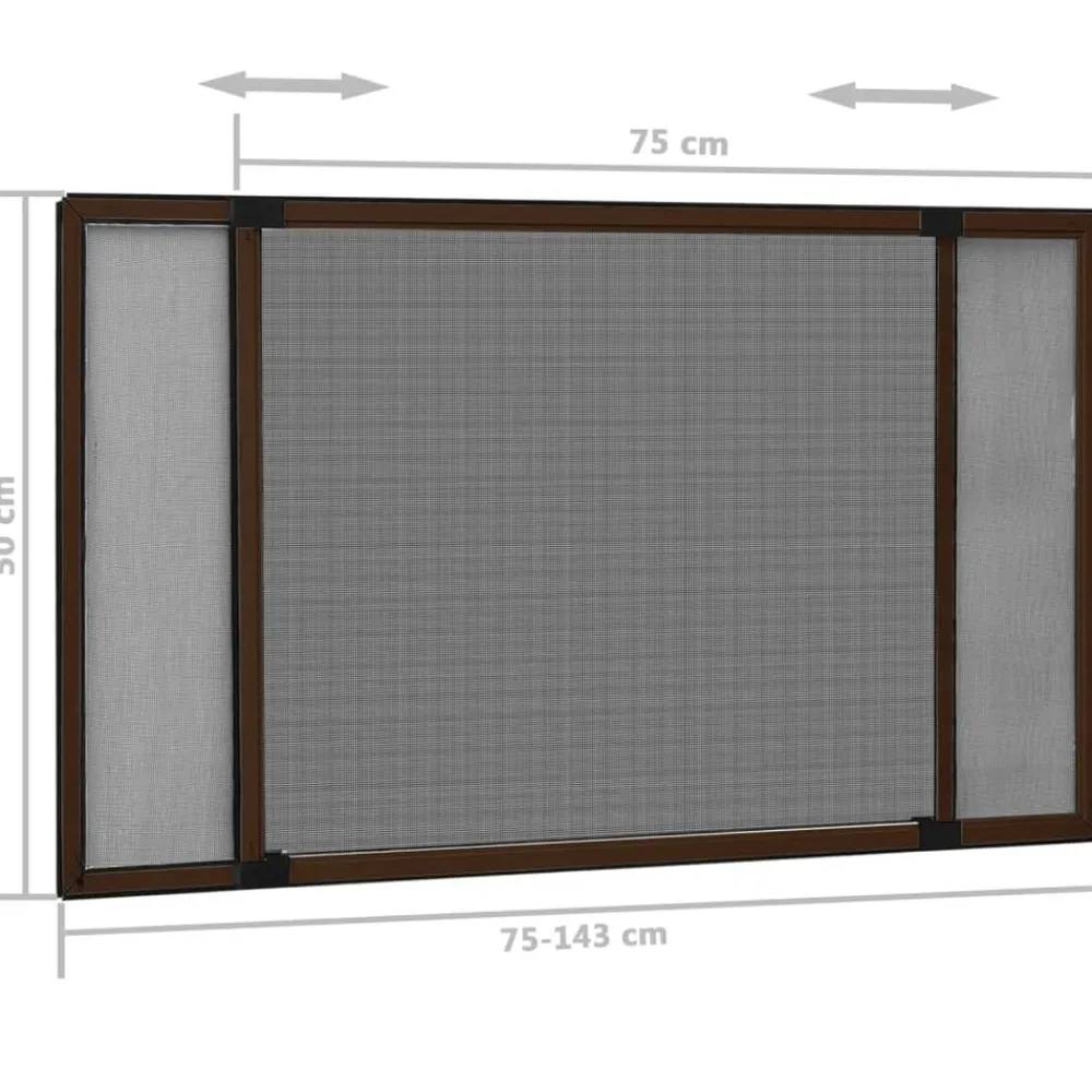 vidaXL Mosquitera extensible para ventanas marrón (75-143)x50 cm Marrón Hot
