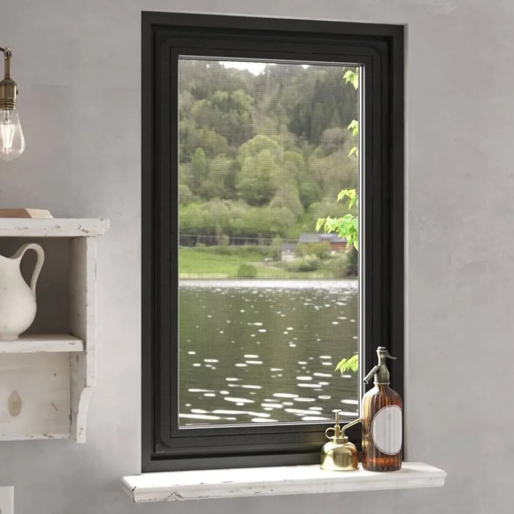 vidaXL Decoración-Mosquitera magnética para ventanas gris 80x140 cm