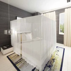 vidaXL Mosquitera para cama cuadrada 3 aberturas 2 unidades Best