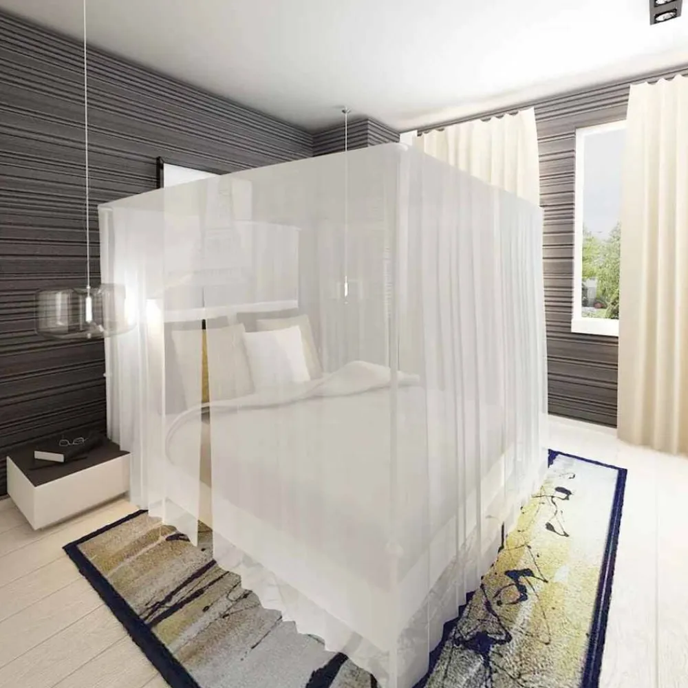 vidaXL Mosquitera para cama cuadrada 3 aberturas 2 unidades Best