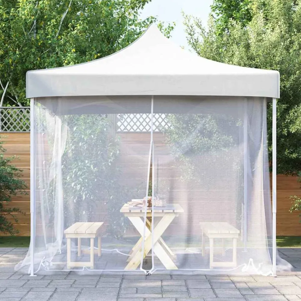 vidaXL Actividades Al Aire Libre-Mosquitera para exteriores, malla 220, blanca, 300 x 300 x 200 cm