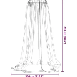 vidaXL Mosquitera para sombrilla 220 malla negra Φ300x230 cm Negro Clearance