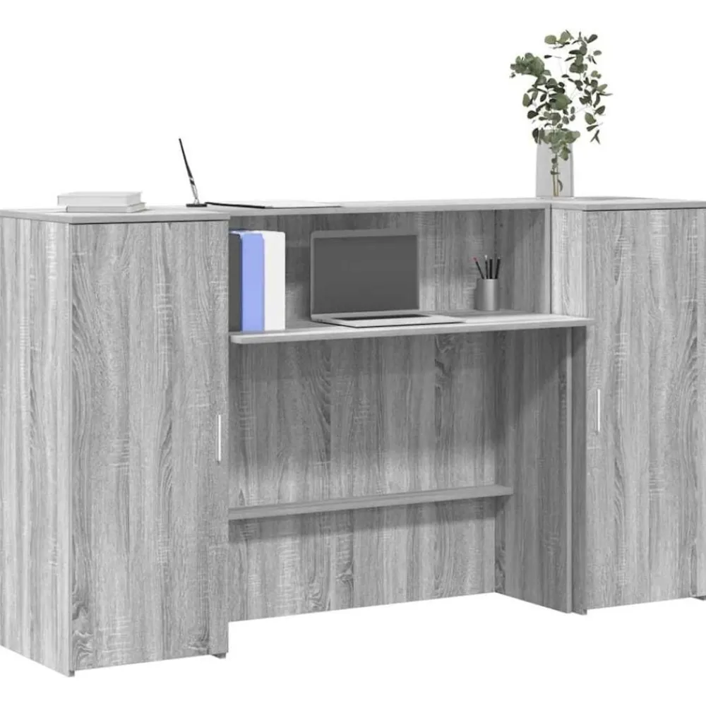 vidaXL Mostrador de recepción sonoma gris 180x50x103,5 cm Gris sonoma Discount
