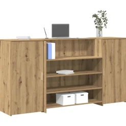 vidaXL Mostrador de recepción roble artisian 200x50x103,5 cm Roble artisan