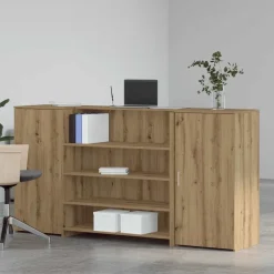 vidaXL Mostrador de recepción roble artisian 200x50x103,5 cm Roble artisan