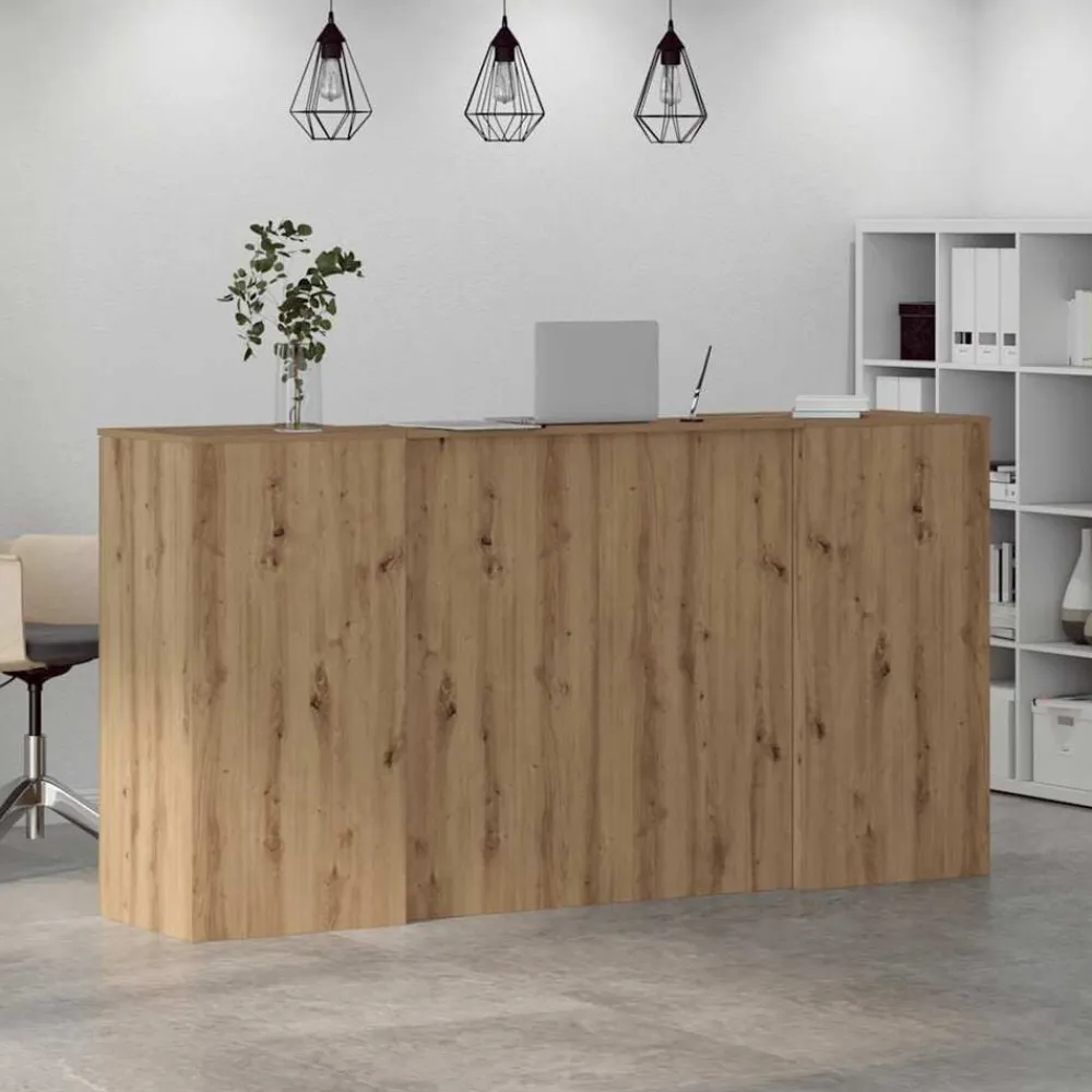 vidaXL Mostrador de recepción roble artisian 200x50x103,5 cm Roble artisan