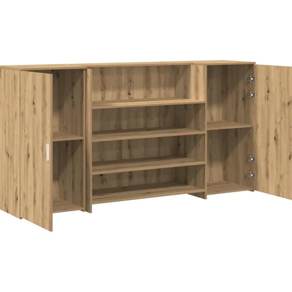 vidaXL Mostrador de recepción roble artisian 200x50x103,5 cm Roble artisan