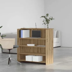 vidaXL Mobiliario De Oficina-Mostrador de recepción roble artisian 100x50x103,5 cm