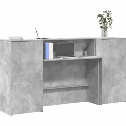 vidaXL Mobiliario De Oficina-Mostrador de recepción gris hormigón 200x50x103,5 cm